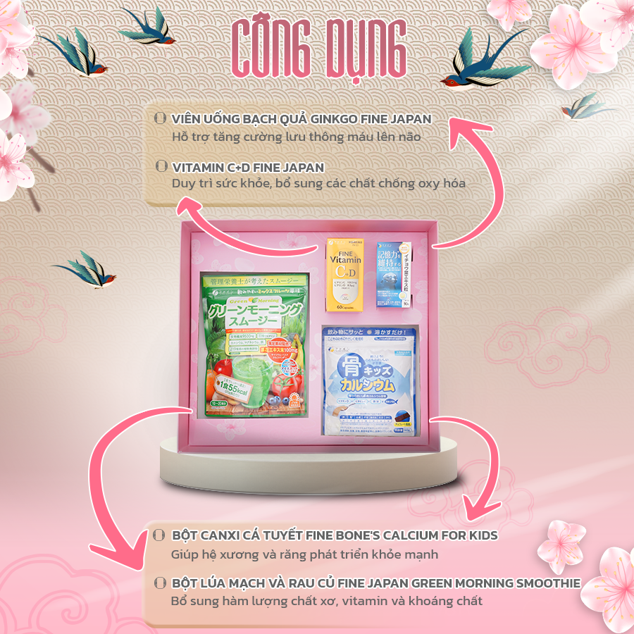 SAKURA TẾT VIÊN MÃN Fine Japan hộp quà cho cả gia đình