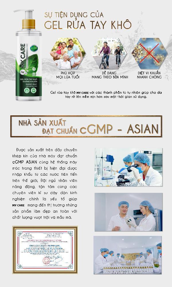 Combo Nano Bạc My Care (Chai Xịt 100ml và Gel 150ml) Hương Tinh Dầu Tự Nhiên, Diệt 99,9% Vi Khuẩn, Ngăn Ngừa Các Virus Lây Bệnh, Đạt Chuẩn CGMP