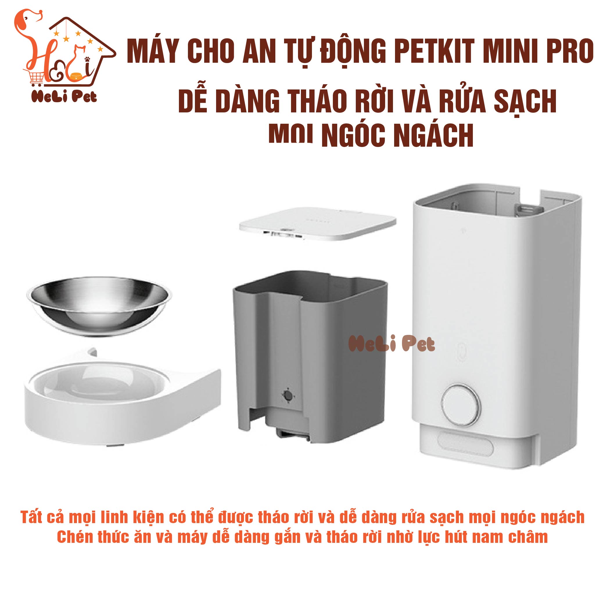 Máy Cho Mèo Ăn Tự Động, Máy Cho Chó Ăn Petkit Mini Pro, Petkit Fresh Element Mini Pro - HeLiPet