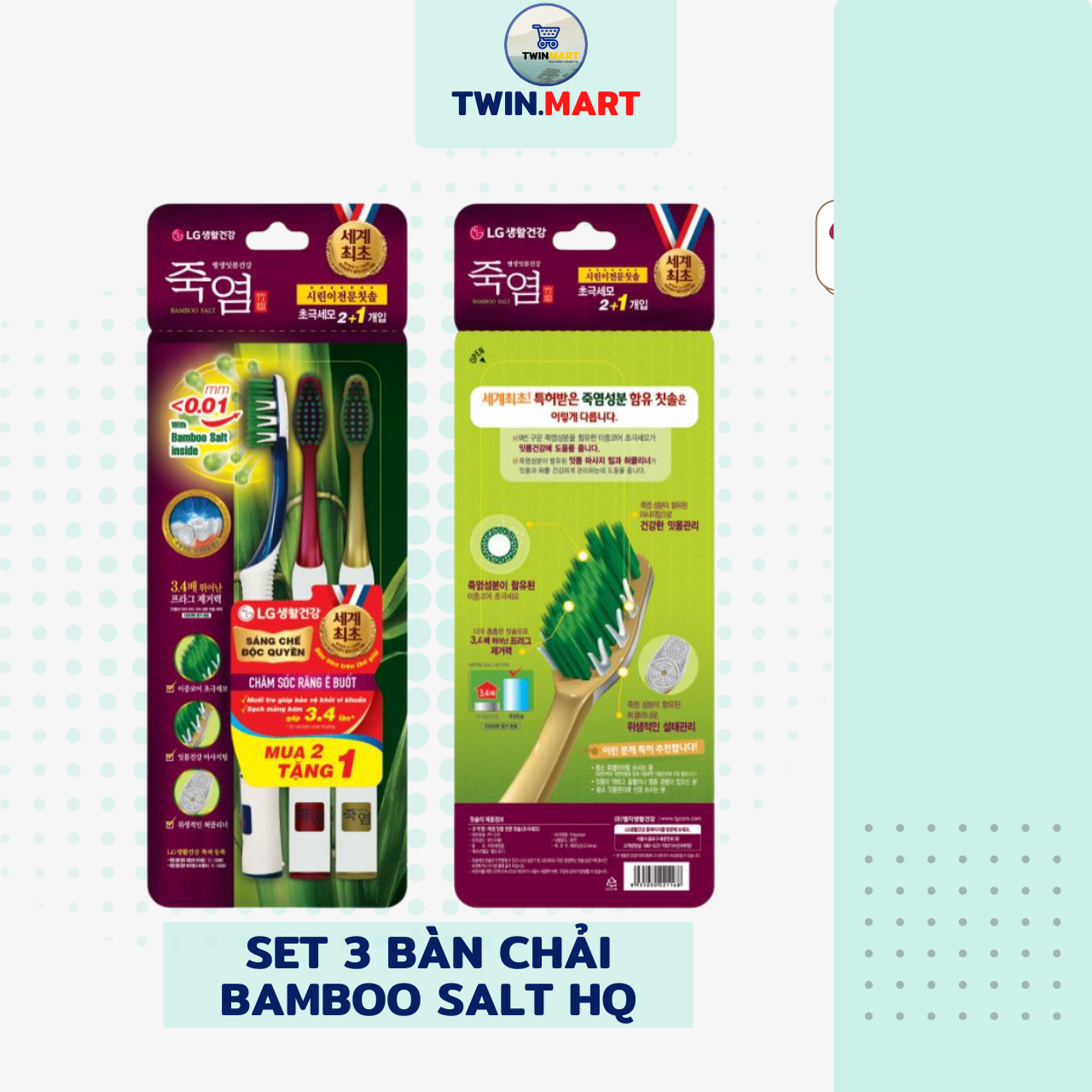 Bộ Bàn Chải Răng Bamboo Salt Shirinnee - Cho răng ê buốt – TPHCM - Thương hiệu Hàn Quốc