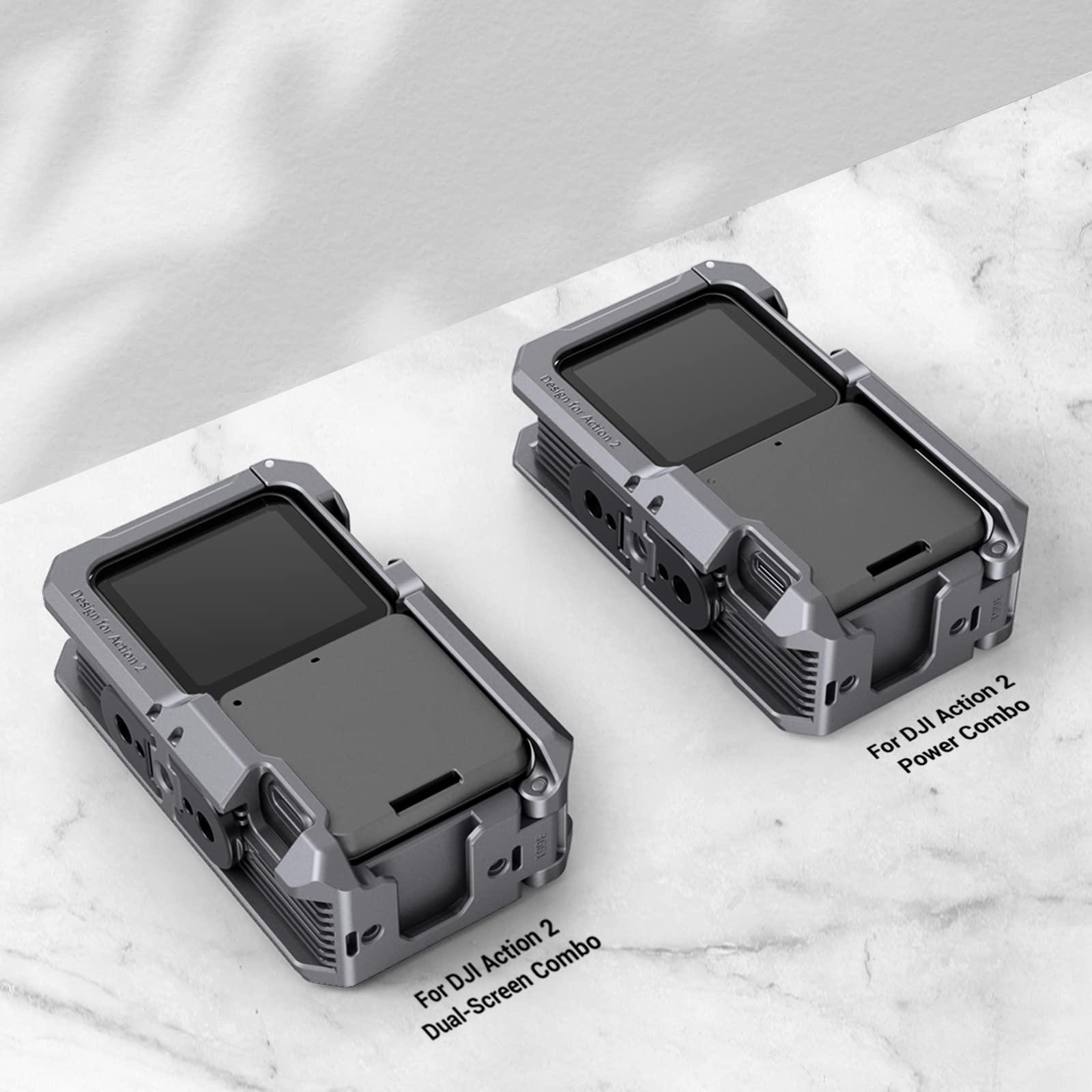 Máy ảnh hành động từ tính Smallrig cho DJI Action 2 Camera thể thao Chồng đầy đủ với khóa phát hành nhanh Micrô đèn LED LED
