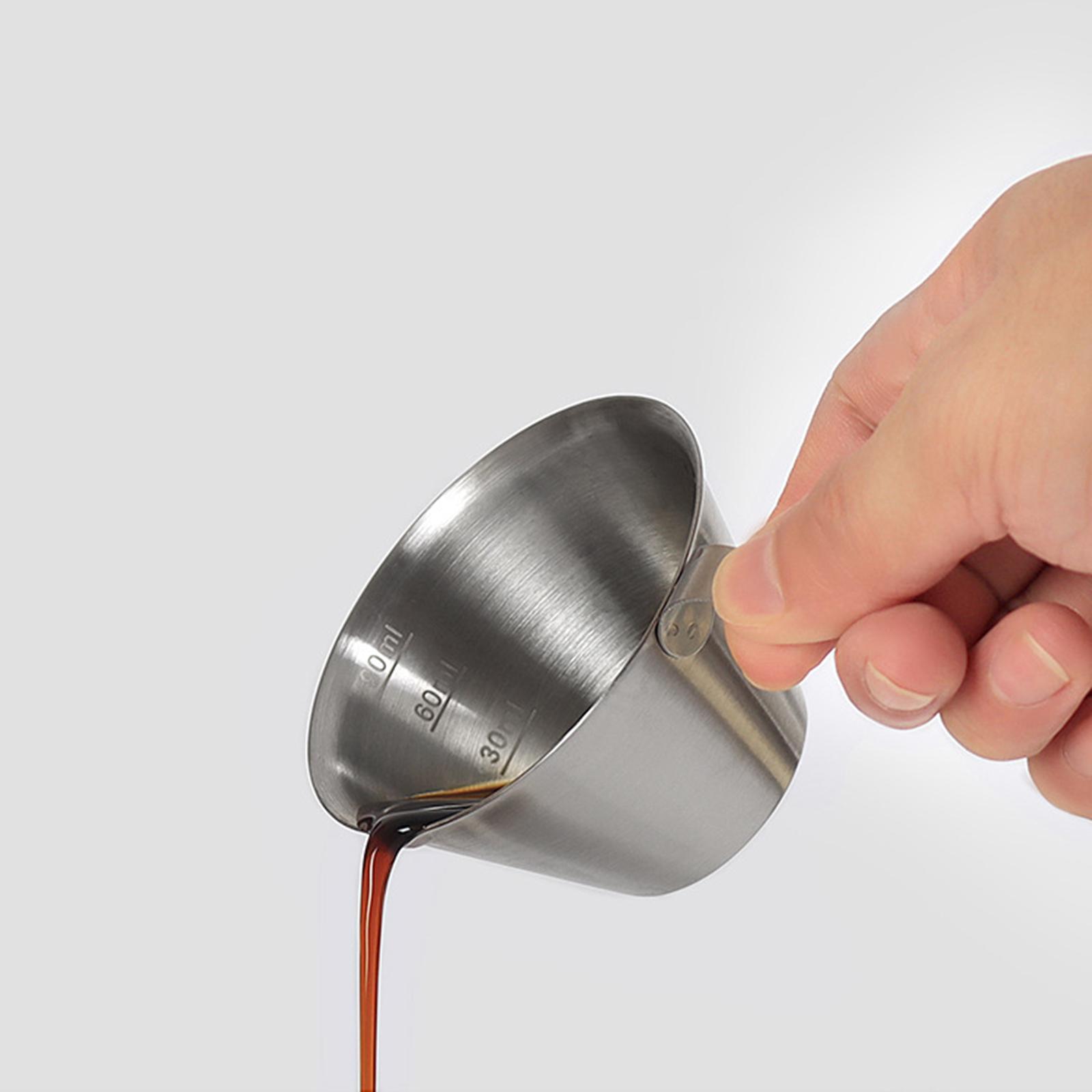 Stainless Steel Espresso Measuring Cup Coffee Mug Bar Drink Mugs for Kitchen