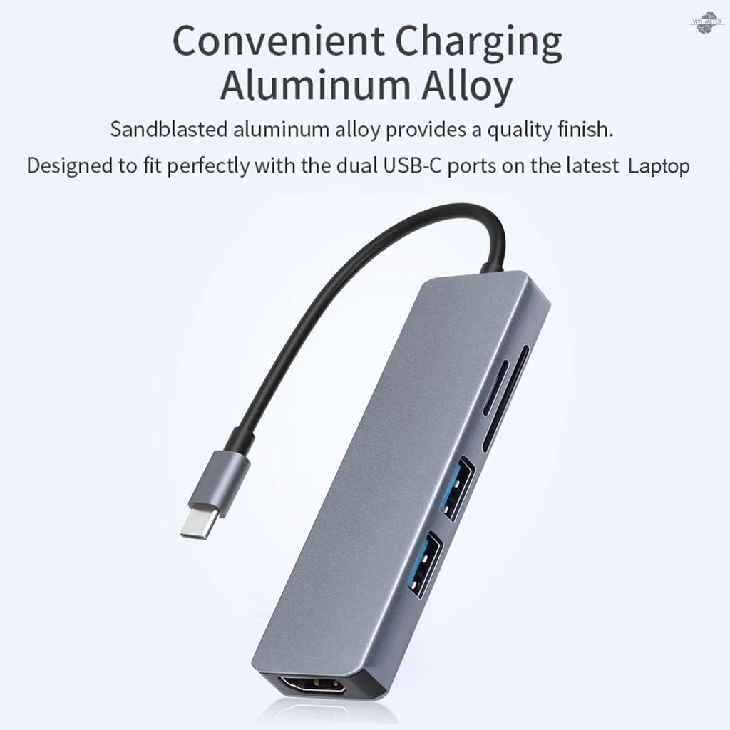 Đầu Đọc Thẻ Nhớ Tf Đa Năng 5 Trong 1 Tc18 Usb Type C Sang Hd Usb3.0 Cho Laptop