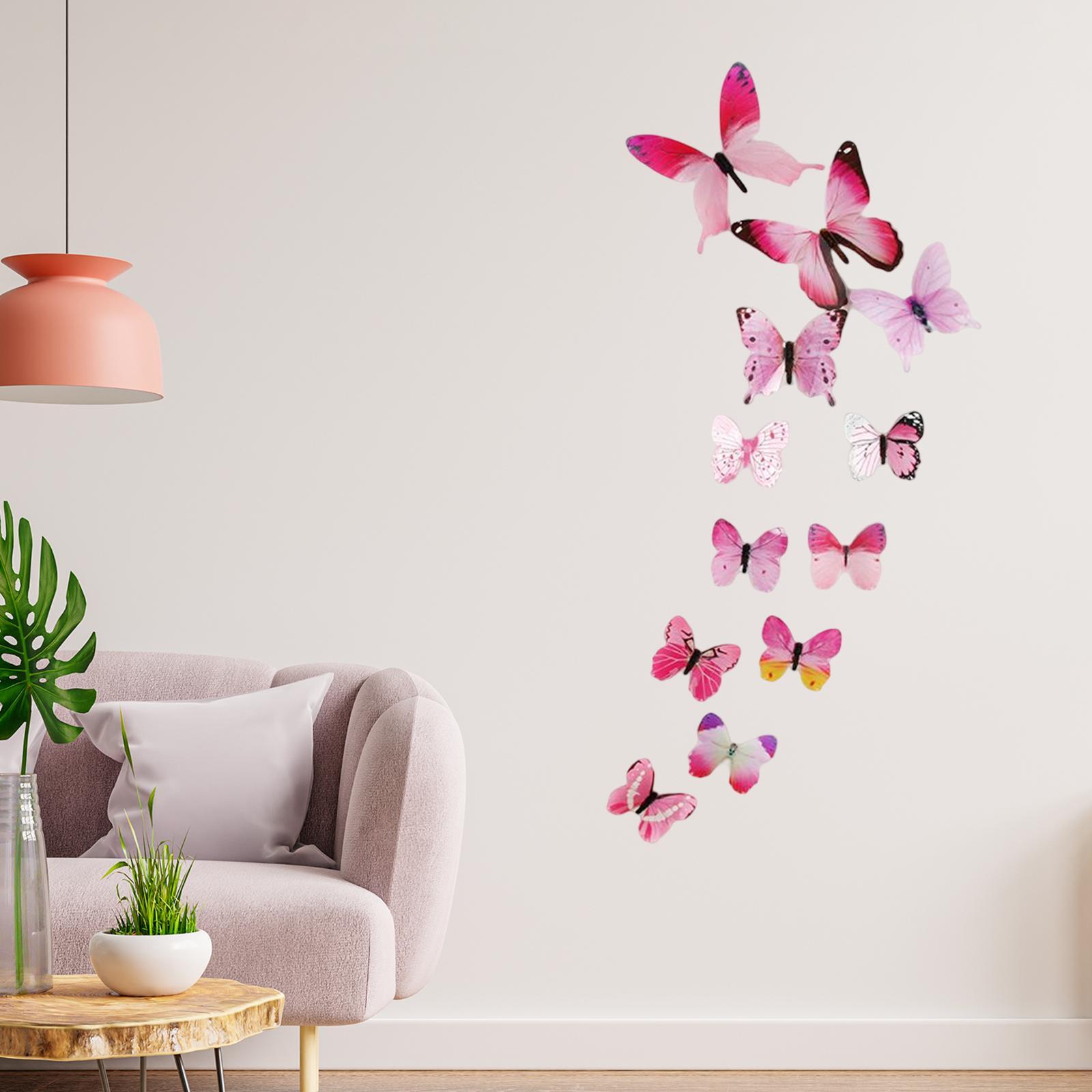 12Pcs Butterfly Stickers Garden Decoration Luminous 3D Butterfly Wall Decals