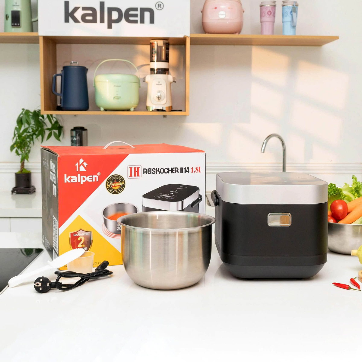 Nồi cơm điện tử cao tần Kalpen R14 dung tích 1.8L lòng nồi Inox 304 chuẩn Đức - Hàng chính hãng
