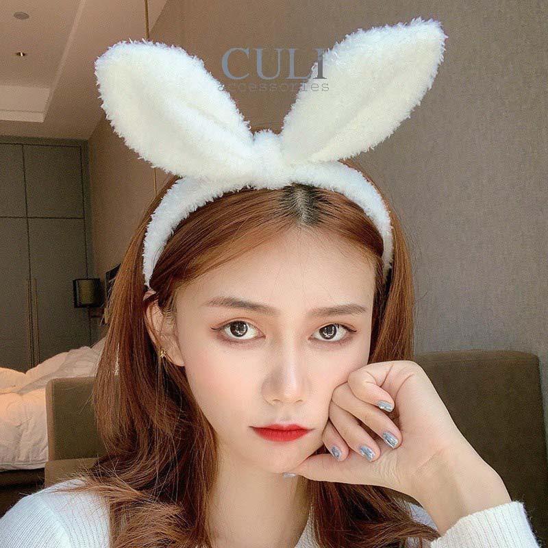 Băng đô cài tóc, Bờm cài tóc hình tai thỏ xinh xắn, siêu đáng yêu, style Hàn Quốc cho nữ