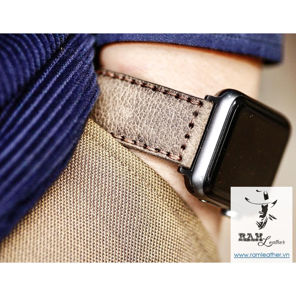 DÂY ĐỒNG HỒ DA SÁP NGỰA VÂN HẠT- RAM BAUHAUS 1959 CHO APPLE WATCH - HÀNG CHÍNH HÃNG RAM LEATHER .