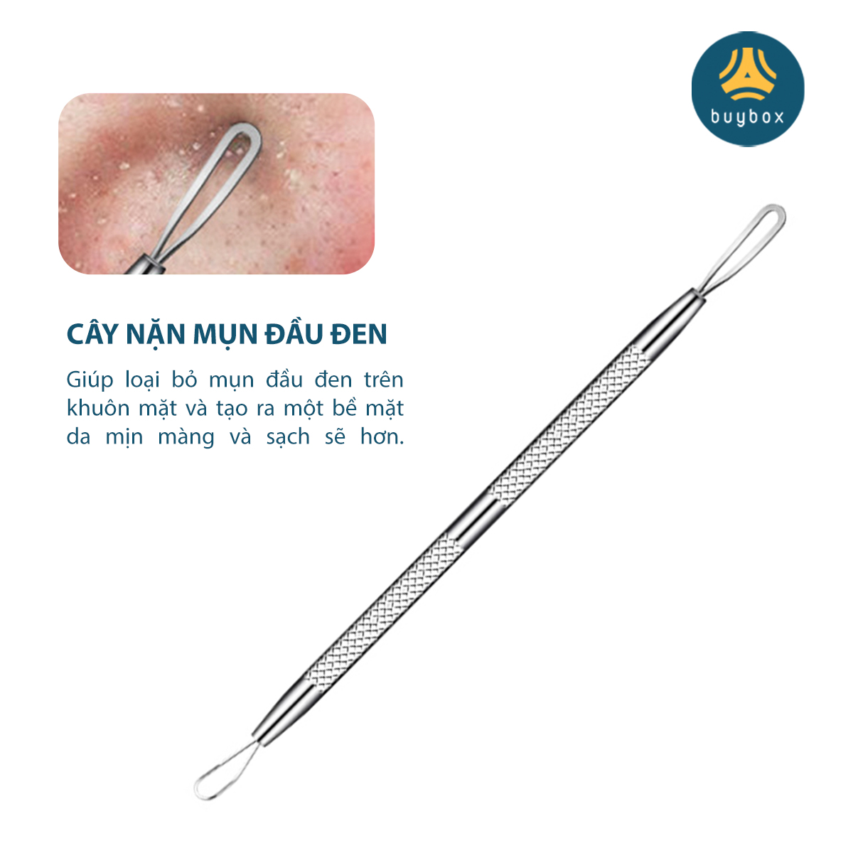 Bộ dụng cụ nặn mụn đa năng, 3 món đa dạng dễ dàng loại bỏ mụn cứng đầu, hộp nhựa chắc chắn dễ bảo quản - BuyBox - BBPK345