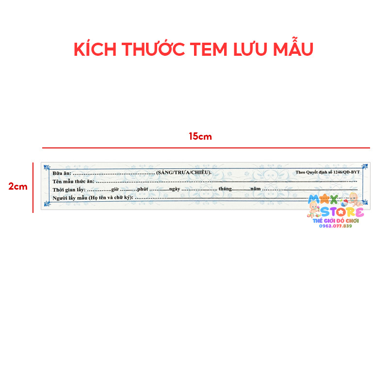 Set 1000 Tem Lưu Mẫu, Tem Niêm Phong Thực Phẩm Thức Ăn Decan Bóc Dán