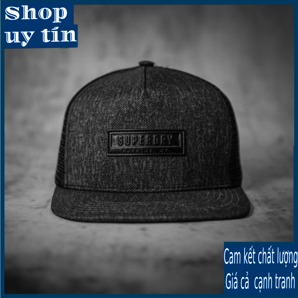 Freeship - MŨ NÓN KẾT LƯỠI TRAI SNAPBACK SUPER LOGO DA XÁM PHỐI LƯỚI THỜI TRANG NAM NỮ CHẤT LƯỢNG CAO CẤP