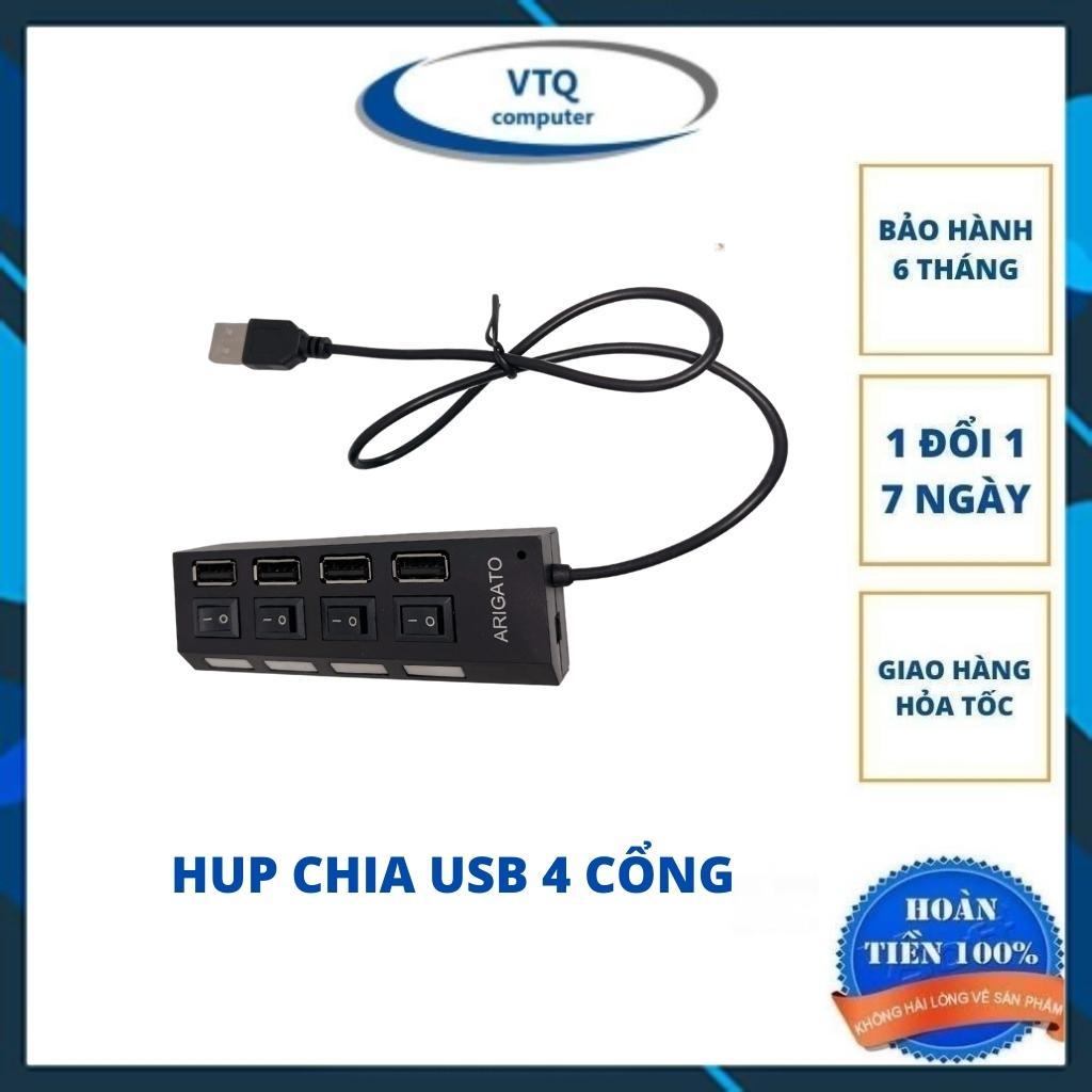 HUB Chia USB 4 Cổng - Có Công Tắc Và Có Đèn Led- Tốc Độ Cao - Tiện Dụng Và Chất Lượng