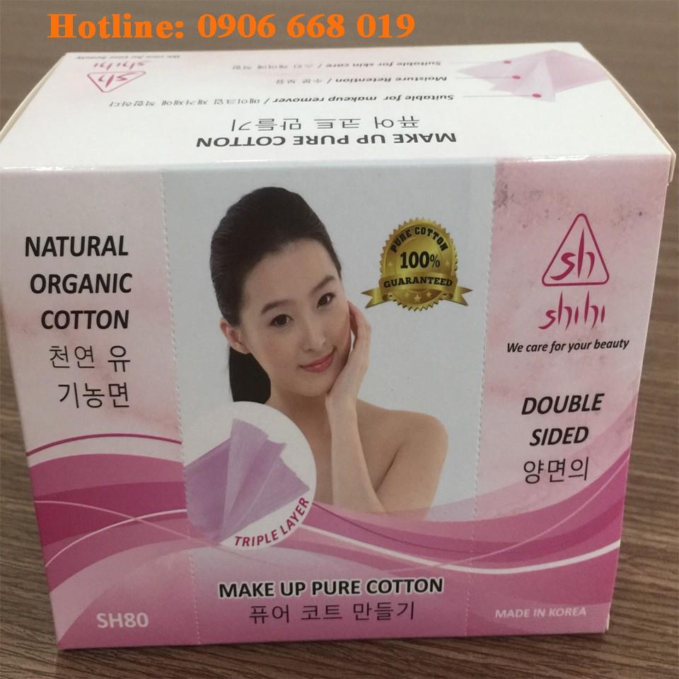 BÔNG TẨY TRANG SHIHI HÀN QUỐC CAO CẤP - HAI MẶT, 80 MIẾNG