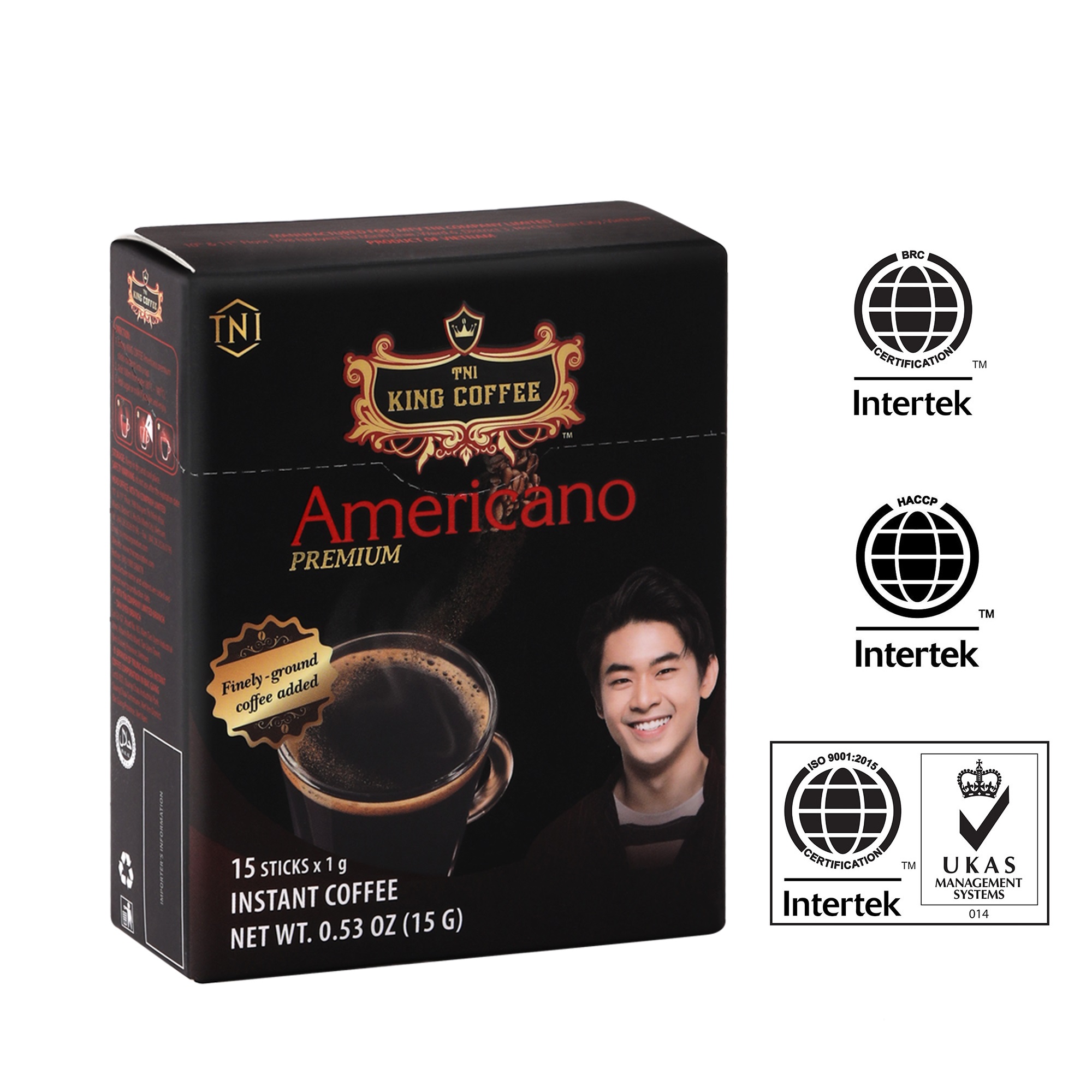 Combo 5 Cà Phê Hòa Tan Americano KING COFFEE - Hộp 15 gói x 1g - Tặng 1 hộp cùng loại