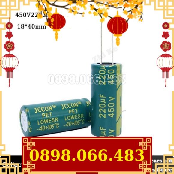 1 Chiếc Tụ Điện Nhôm Esr Thấp 450 V 220 Uf 18*40 Mm Tụ Điện 220 Uf 450 V Tần Số Cao 20% mới về