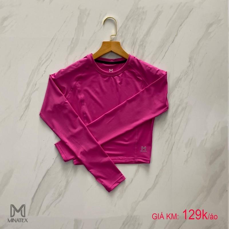 Áo croptop dài tay Minatex áo dài ngang rốn mặc xinh xỉu