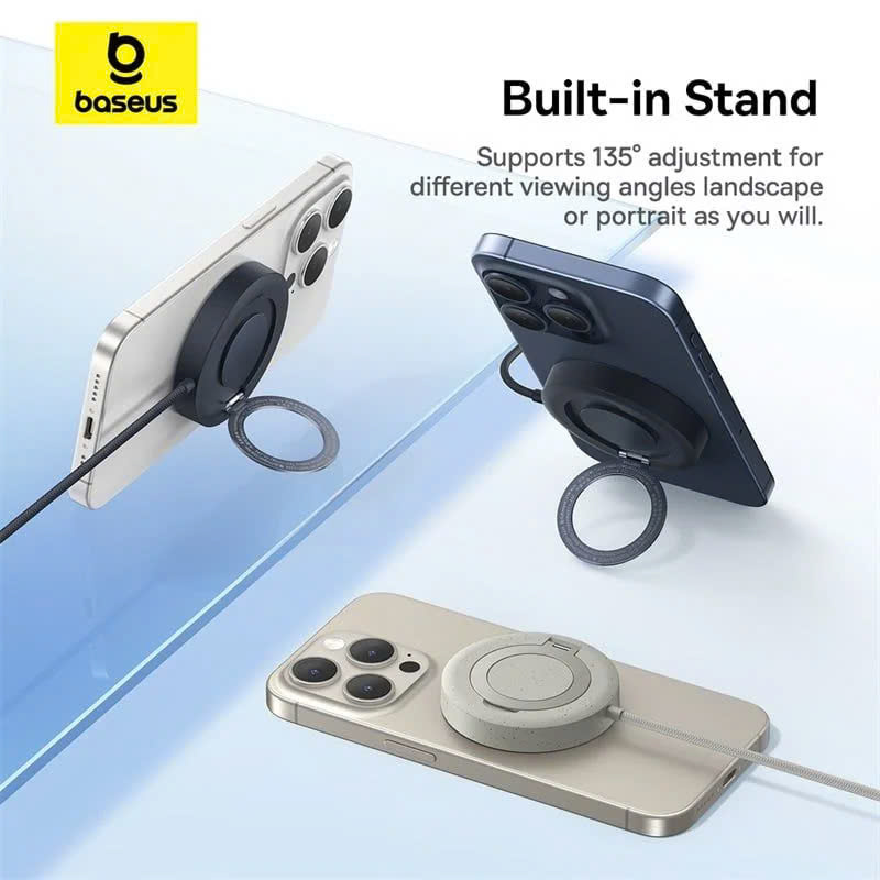 Đế Sạc Không Dây Baseus Simple Mini4 Magnetic Wireless Charger Qi2 15W (Magnetic Wireless Smart Charger Dùng Cho iPhone 12 13 14 15 Series Airpods 3 Android) hàng chính hãng
