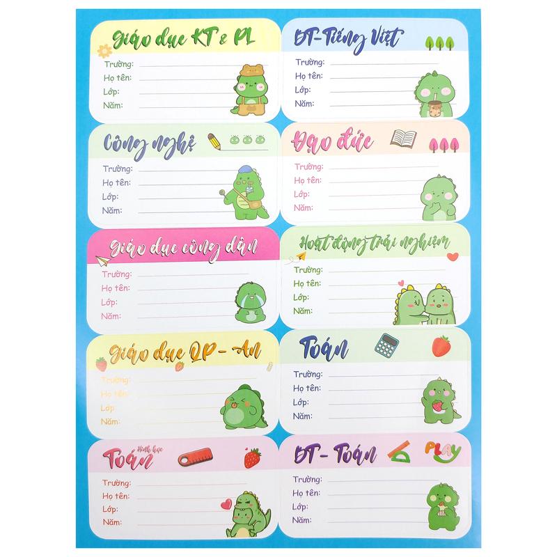 Bộ 3 Sticker Nhãn Vở Môn Học - Teenage NV-02