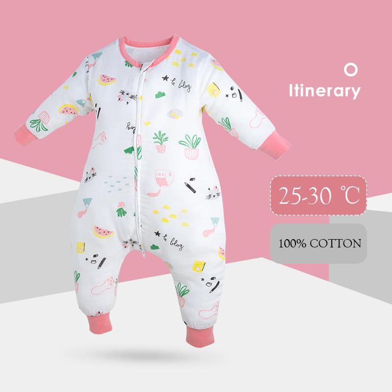 Bé Trai Túi Ngủ Mùa Hè Cho Bé 2 Lớp Bông Gạc Đồ Ngủ Bé Gái Mềm Mại Thoáng Khí Đi Ngủ Playsuits Kid Sleepsack