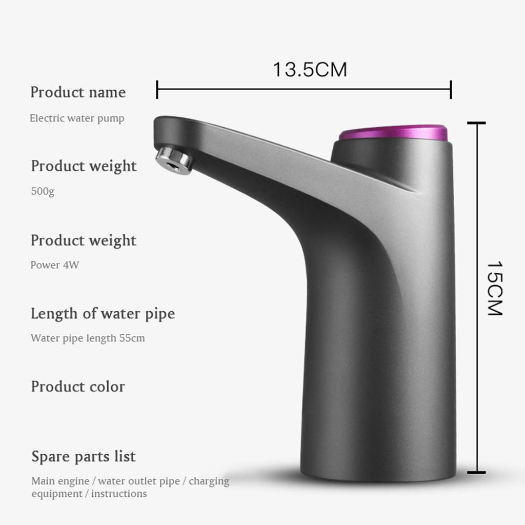 2-3pack Electric Automatic Water Pump Dispenser USB Charging Wireless Home Gray