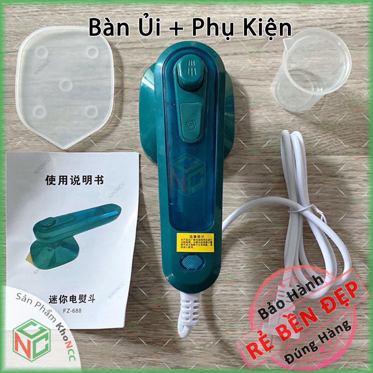 (Tiện Lợi) - Bàn Là Ủi Quần Áo Mini với Hơi Nước KhoNCC Hàng Chính Hãng - Sự Tiện Lợi Làm Mịn Quần Áo Mọi Nơi - KLM-BUHNMNFZ688