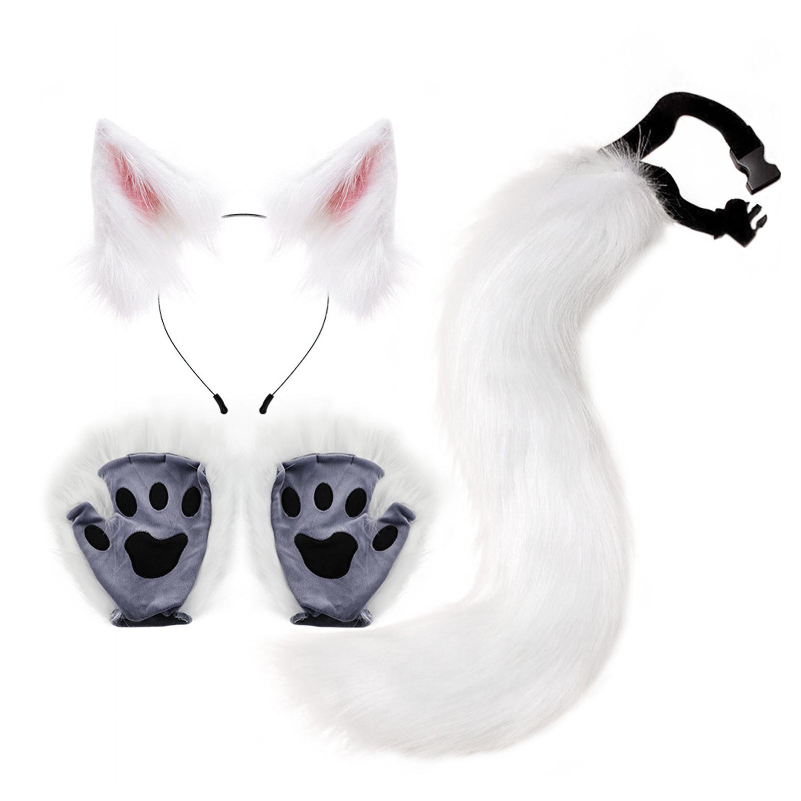Cat Costume Animal Cosplay Kitten Plush Ears Furry Fancy Dress up