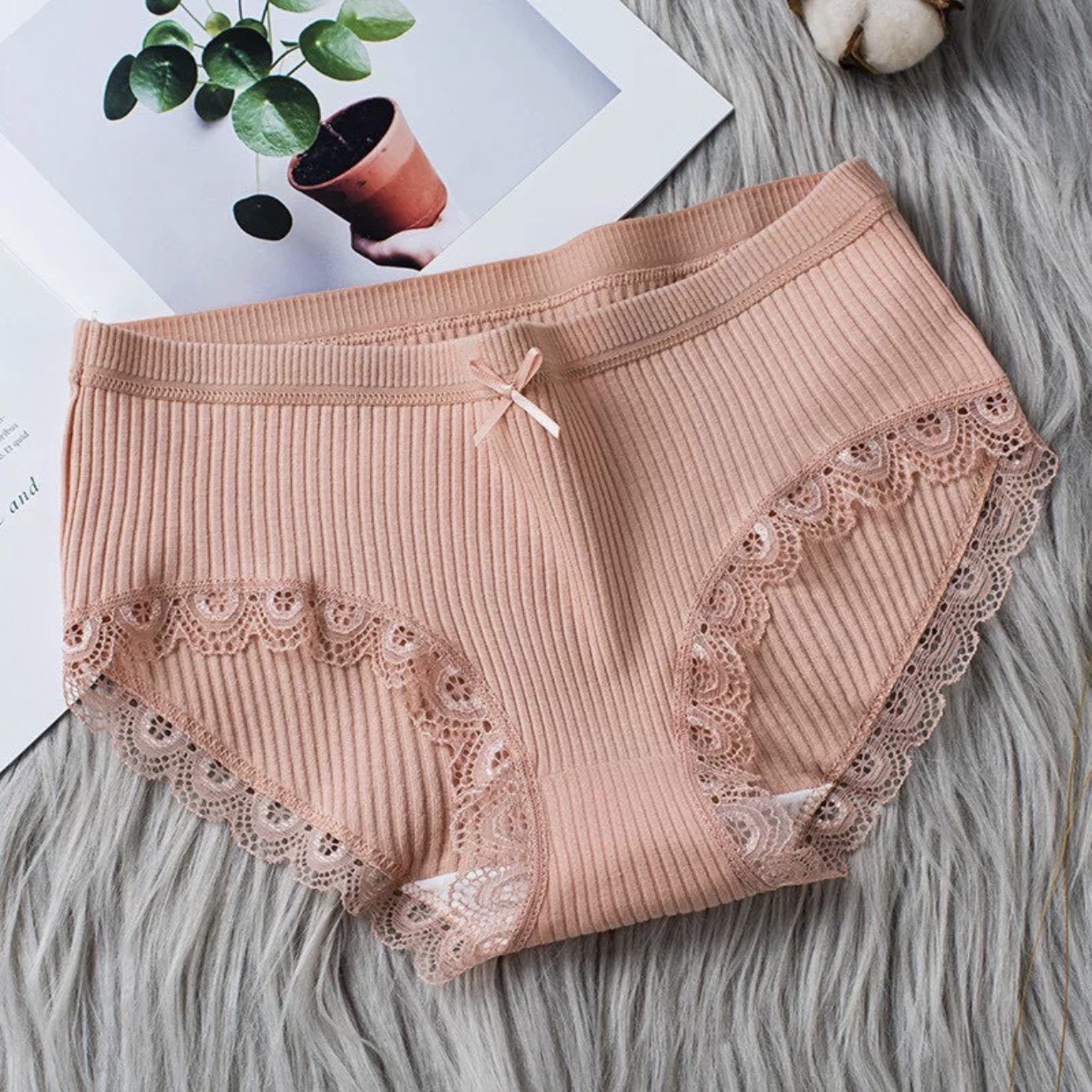 Quần Lót Nữ Cotton Bigsize Viền Ren Kháng Khuẩn D07