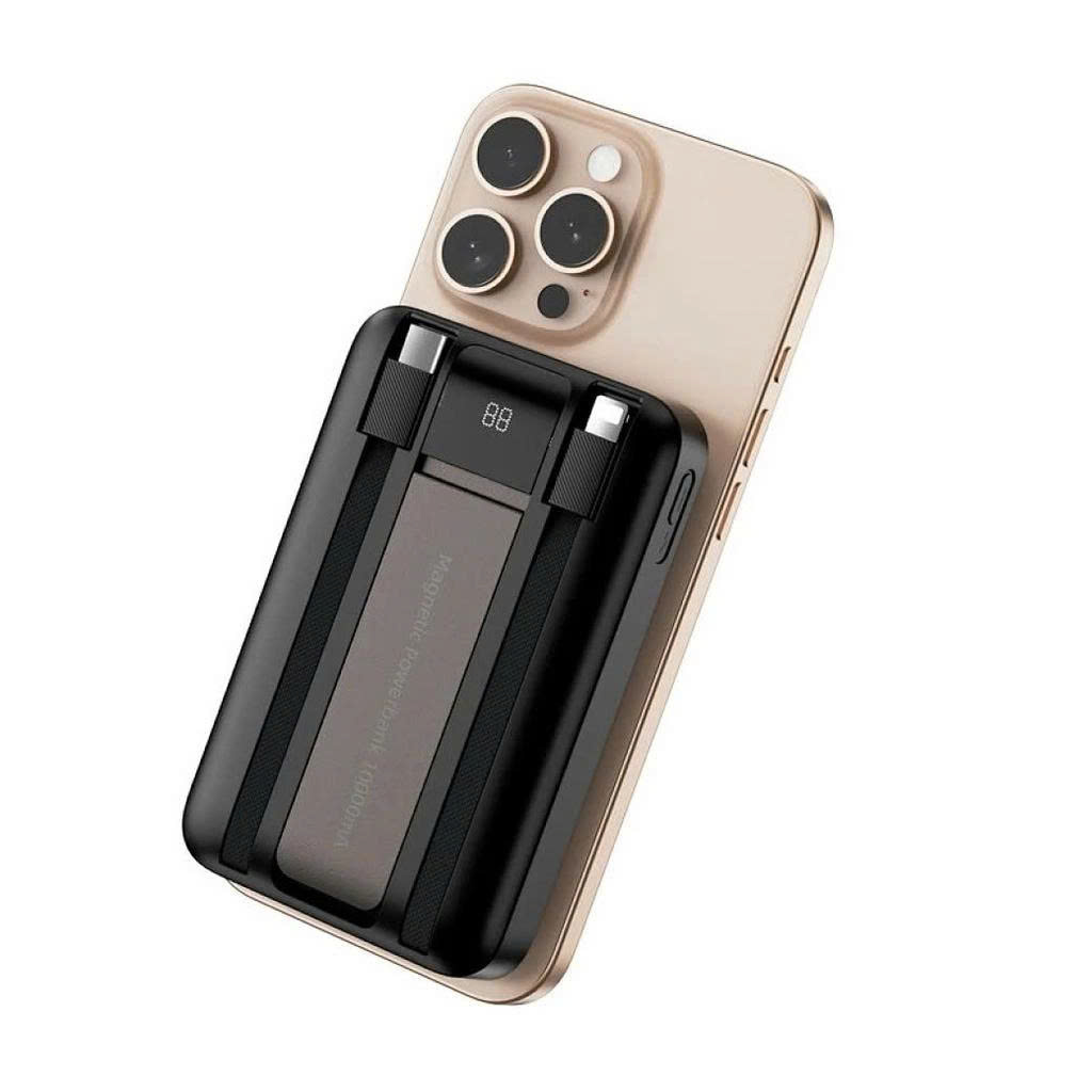 Pin sạc dự phòng WIWU Wi-P061 10.000mAh – 22.5W | PD 20W | Không dây | Tích hợp cáp Type-C &amp; Lightning. Hàng Nhập Khẩu