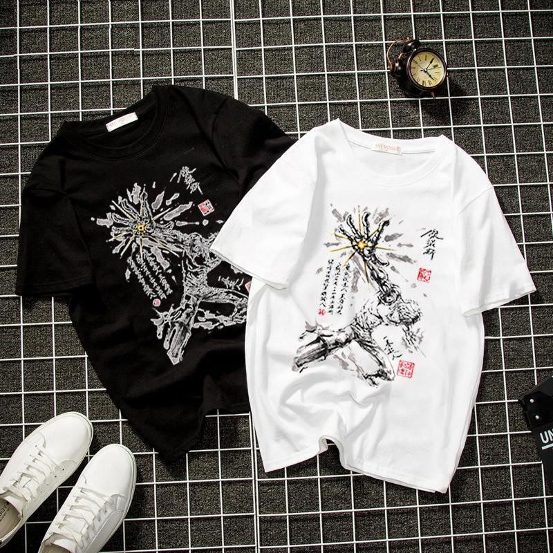 Áo thun unisex form rộng phong cách cá tính vải dày mịn 2019T1403