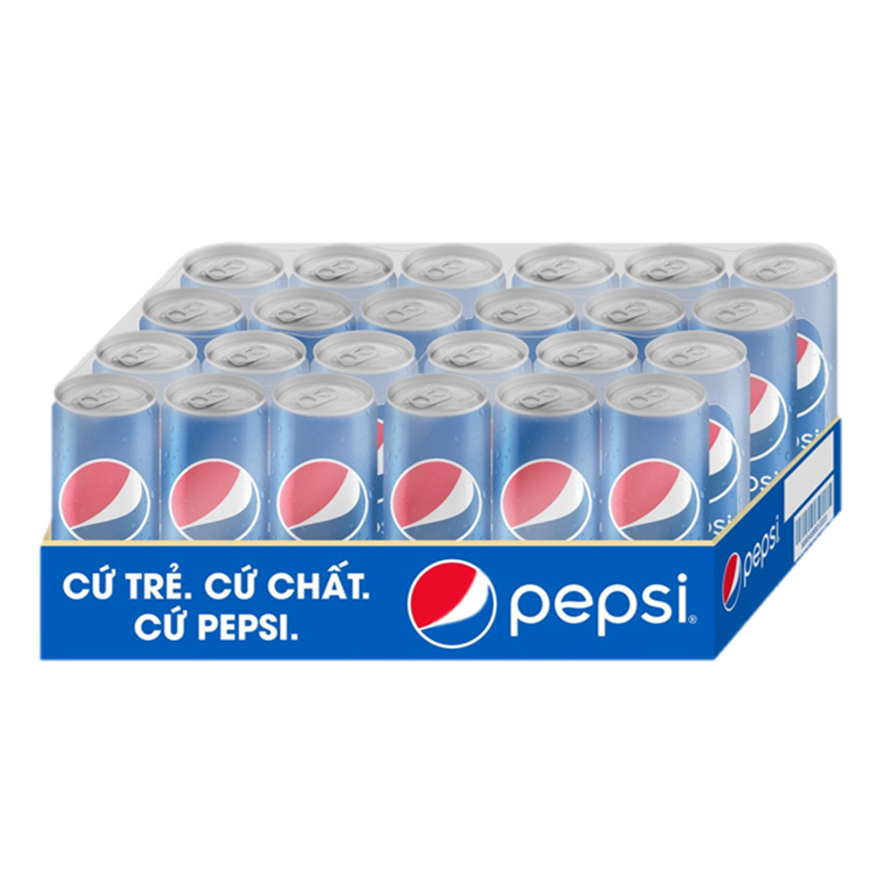 Hình ảnh Thùng 24 Lon Nước Ngọt Có Gaz Pepsi lon xanh (320ml/lon)