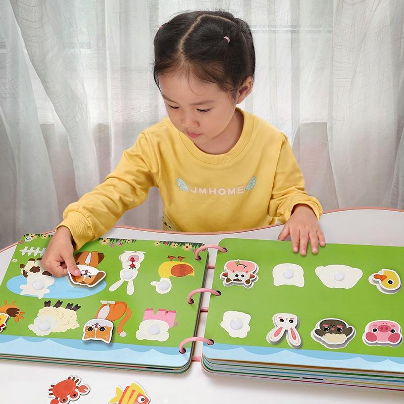 Học liệu bóc dán Montessori 17 chủ đề chất cao cấp dán đi dán lại nhiều lần