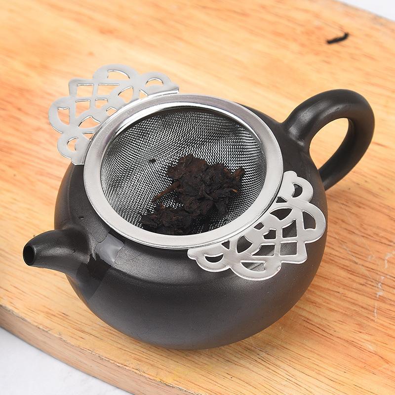 Reusable 304 Stainless Mesh Herbal Ball Tea Spice Strainer Teakettle Locking Lace Tea Filter Infuser Spice Kitchen Accessories