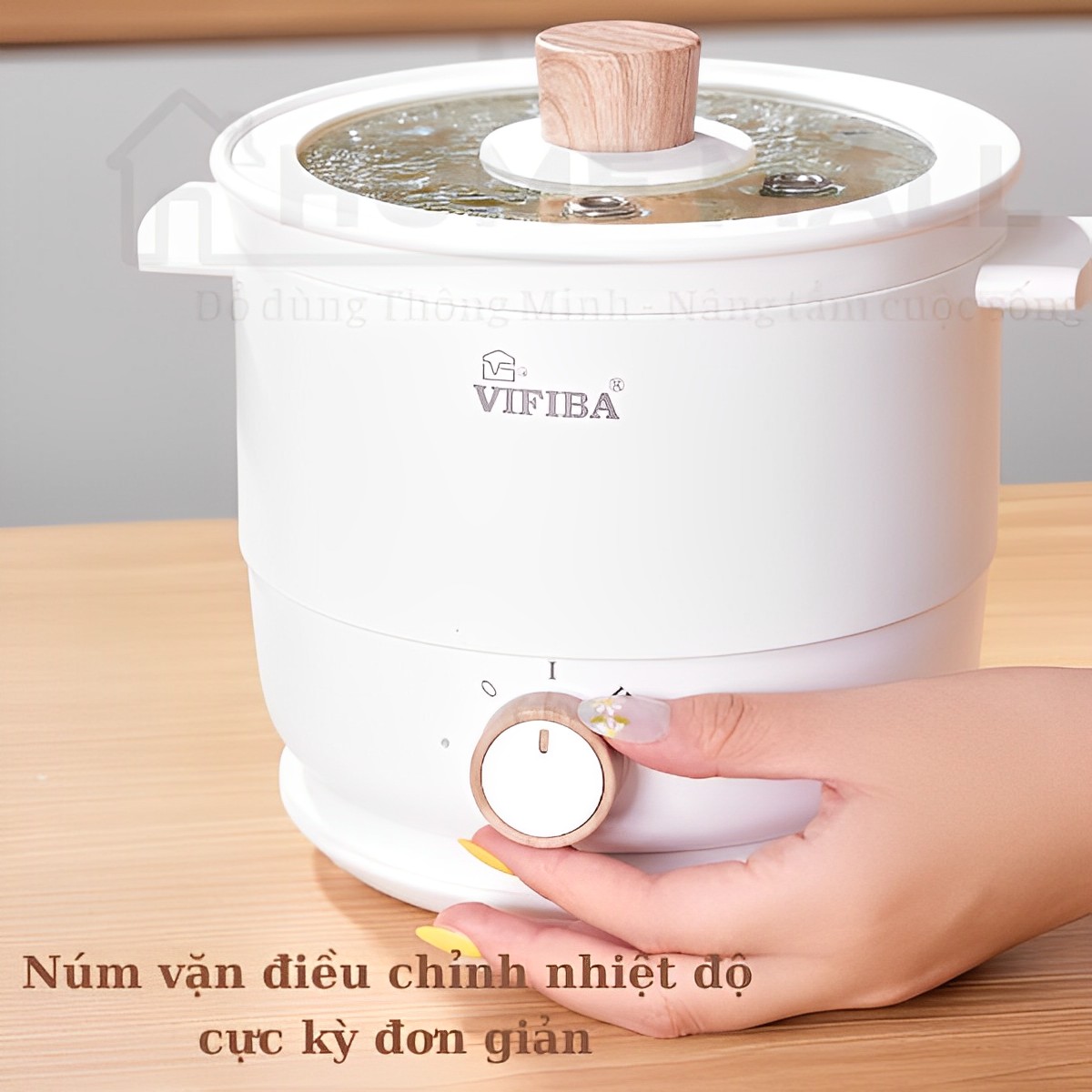 Nồi lẩu điện mini đa năng siêu tốc chống dính cao cấp Homea2z , nồi điện lòng sâu có đế và nồi tách rời