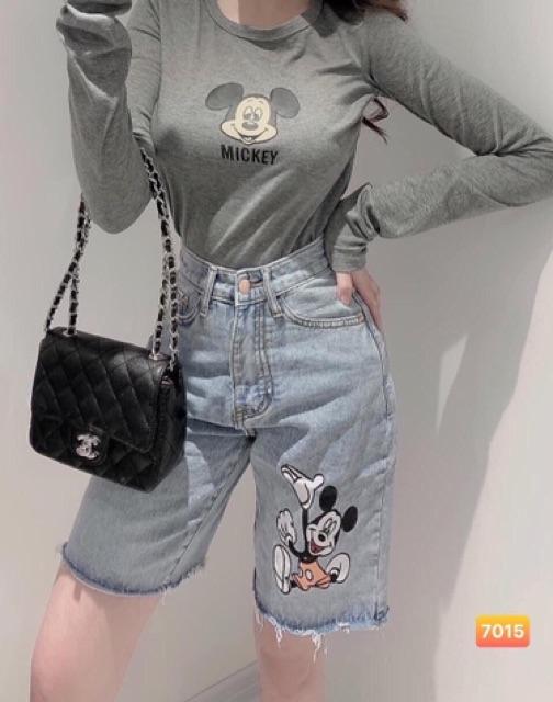 Quần jean ngố mickey mã 7015 kèm ảnh thật