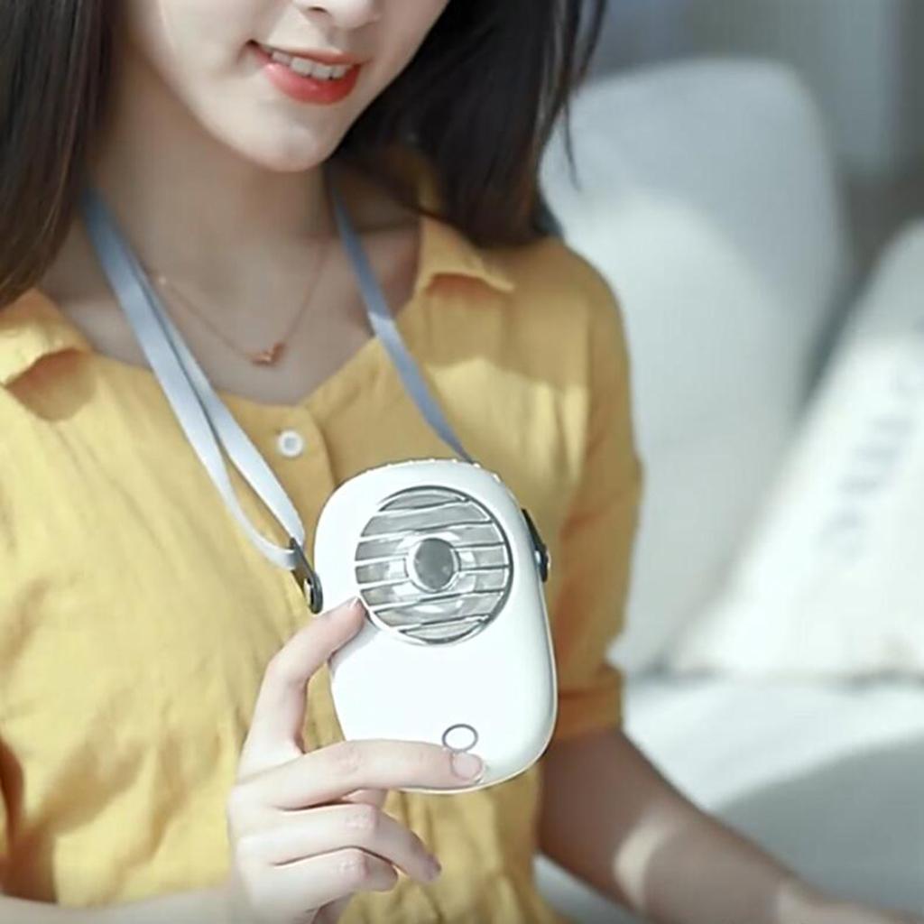 Mini USB Fan,Portable Hands Free Necklace Fan, Rechargeable Handheld Fan, 3 Speed Adjustable Personal Desk Outdoor Travel Office Household