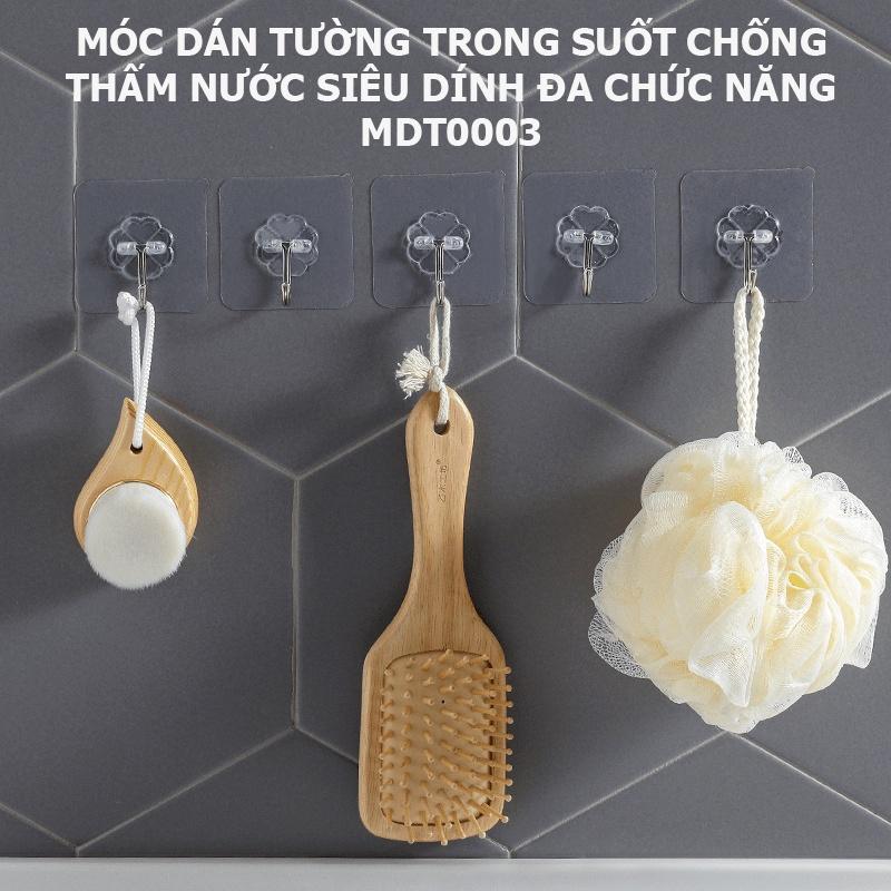 Móc Dán Tường Siêu Dính trong suốt 6x6cm - móc dính thần thánh siêu dính