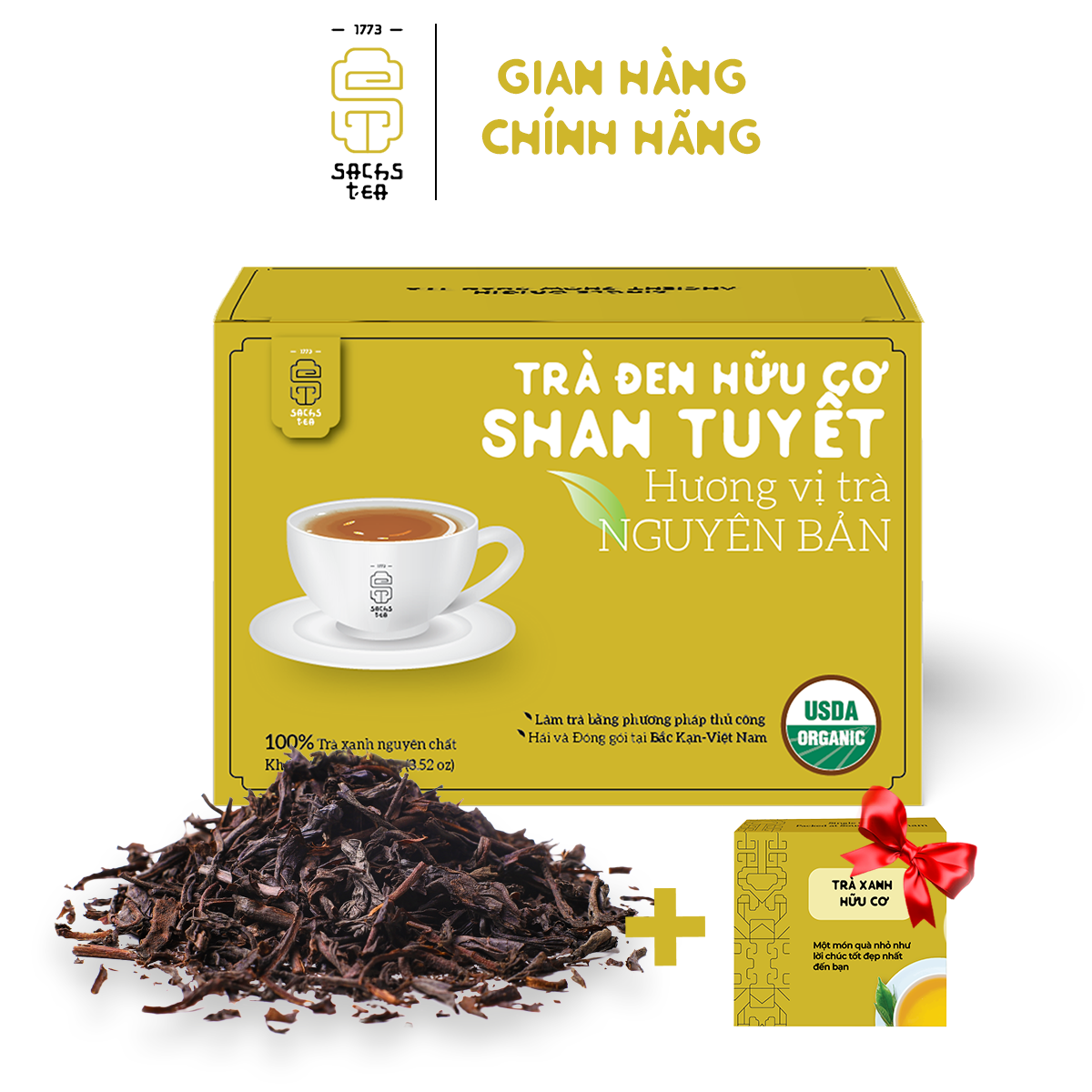 Trà Đen Loại đặc biệt | 100% Chứng nhận hữu cơ USDA Organic | Loại 1 búp 2 lá lên men | Thơm mạch nha, Đậm vị, ngọt hậu sâu 100g
