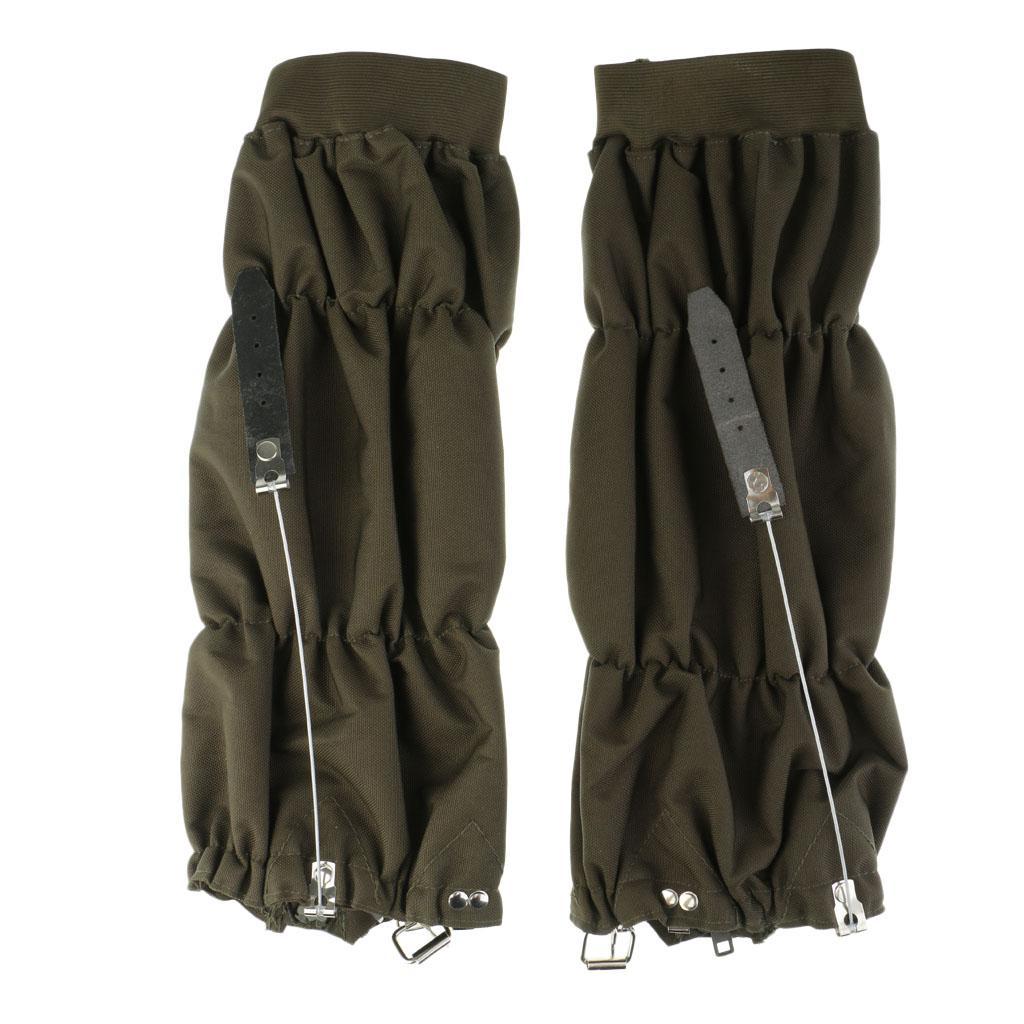 Two Pairs of Waterproof Breathable Snow High Leg Gaiters for Outdoor Walking Hiking Fishing Hunting Trimming Grass
