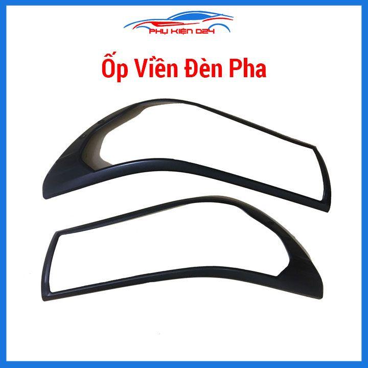 Ốp viền đèn pha hậu nhựa đen Hilux Revo 2016-2017-2018-2019-2020 trang trí bảo vệ xe