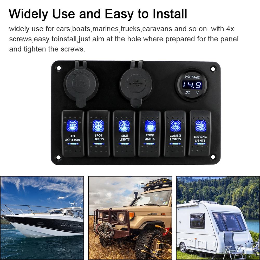 Vôn kế kỹ thuật số 6 cổng USB DC 12V/24V
