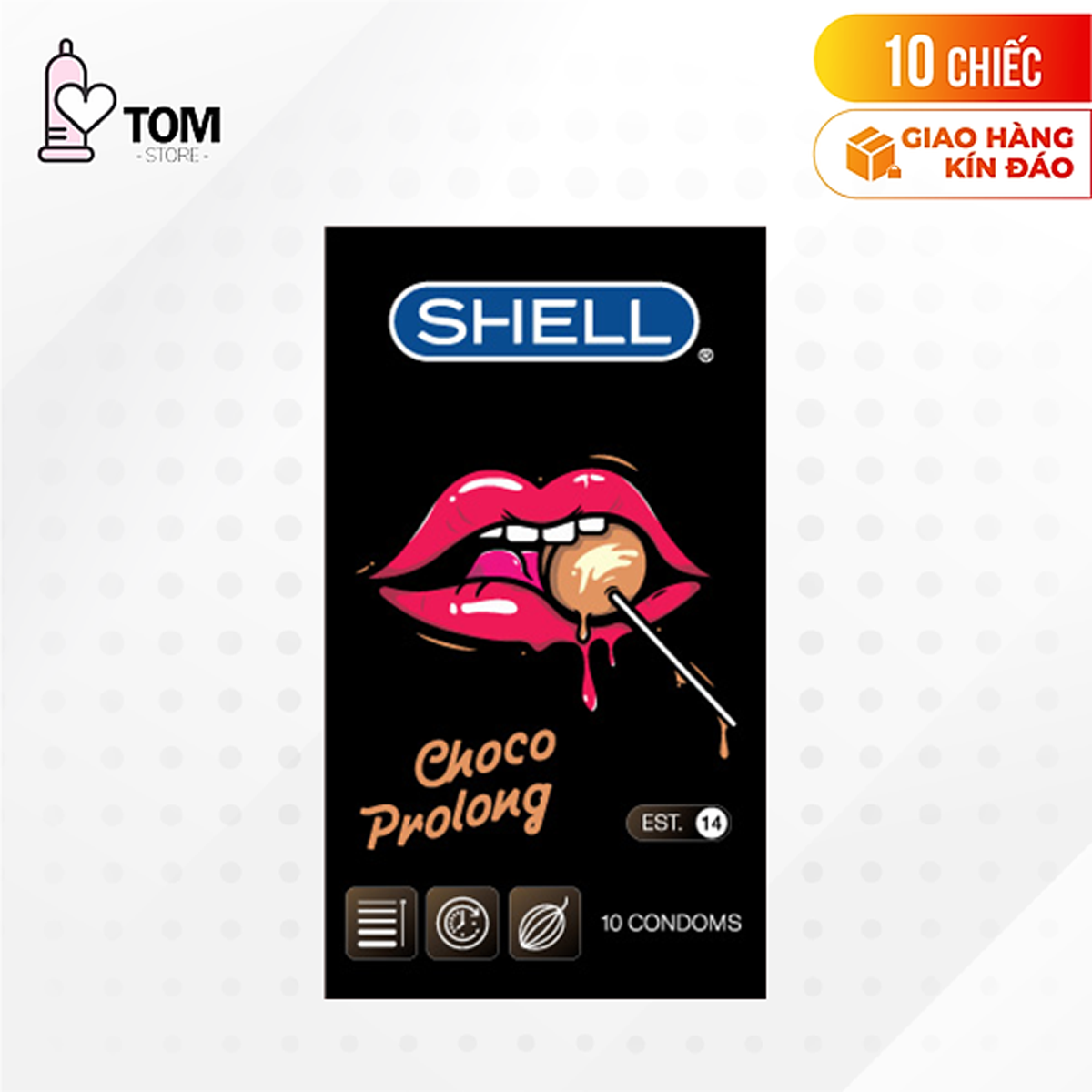 Bao cao su Shell Choco Prolong kéo dài thời gian, hương chocolate