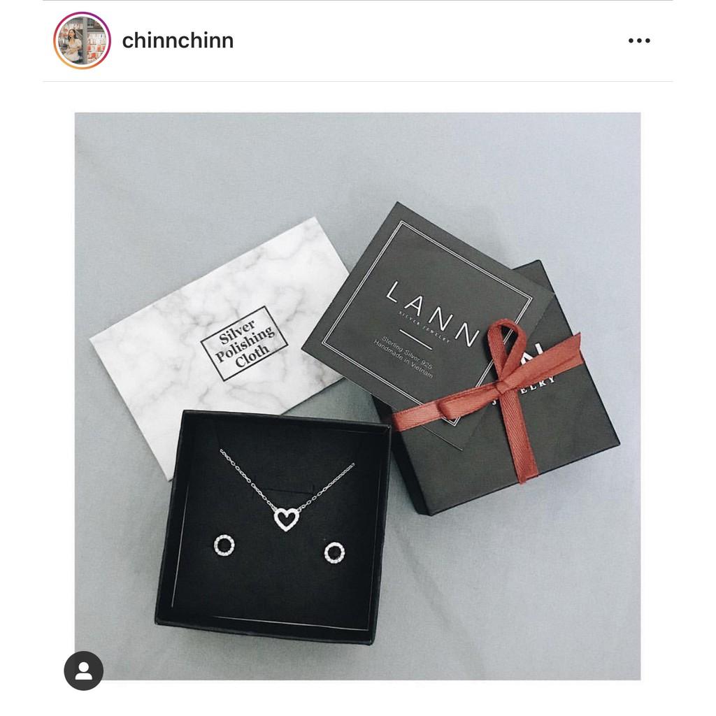 Lắc chân tim hộp trơn S925 LANN