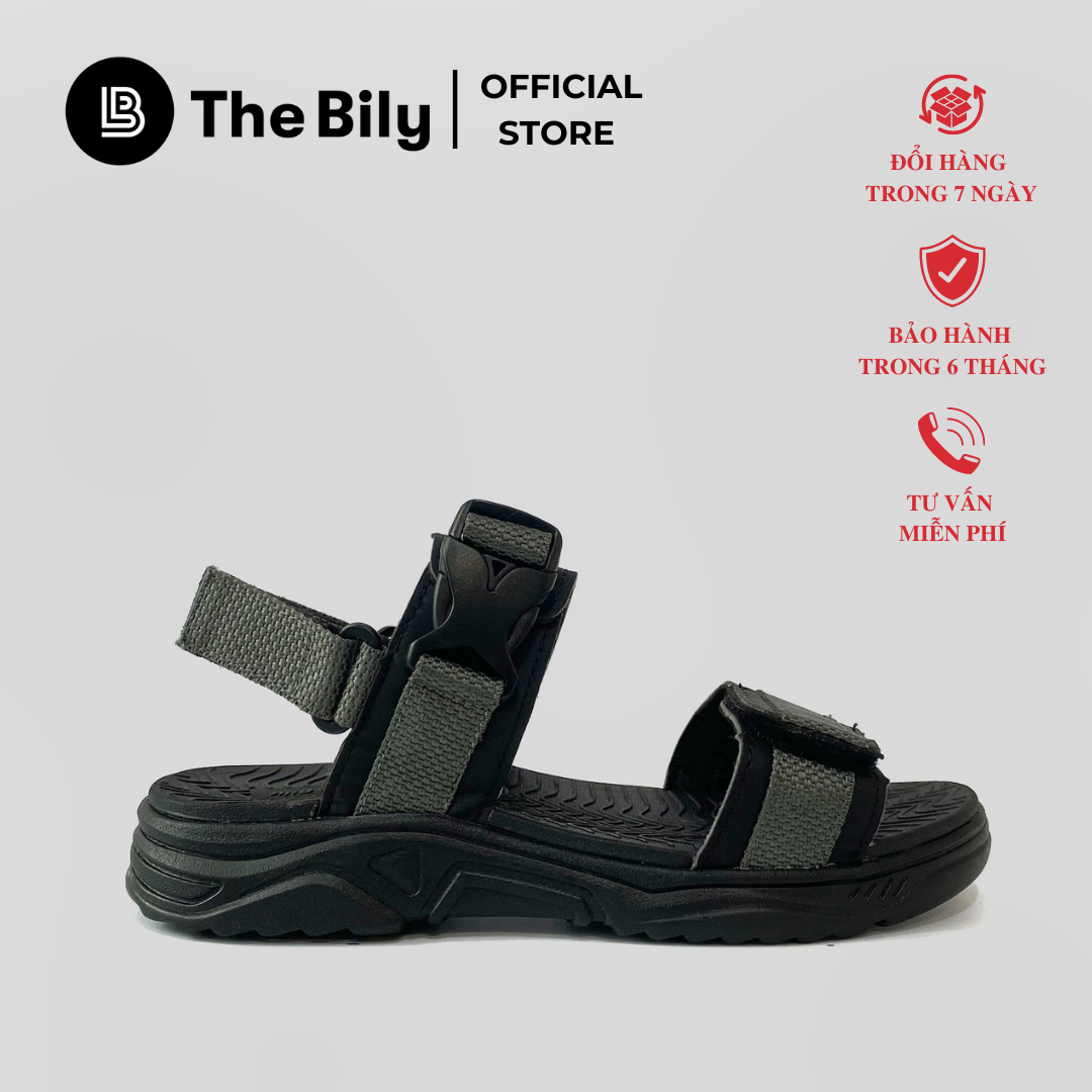 Hình ảnh Giày Sandal Nam The Bily Quai Ngang - Màu Xám BL03X