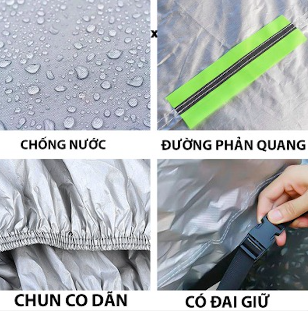 Bạt che phủ bảo vệ xe Vinfast Fadil, bạt vải dù Oxford thông minh trùm phủ kín xe ô tô 5 chỗ chống nắng, nóng, mưa