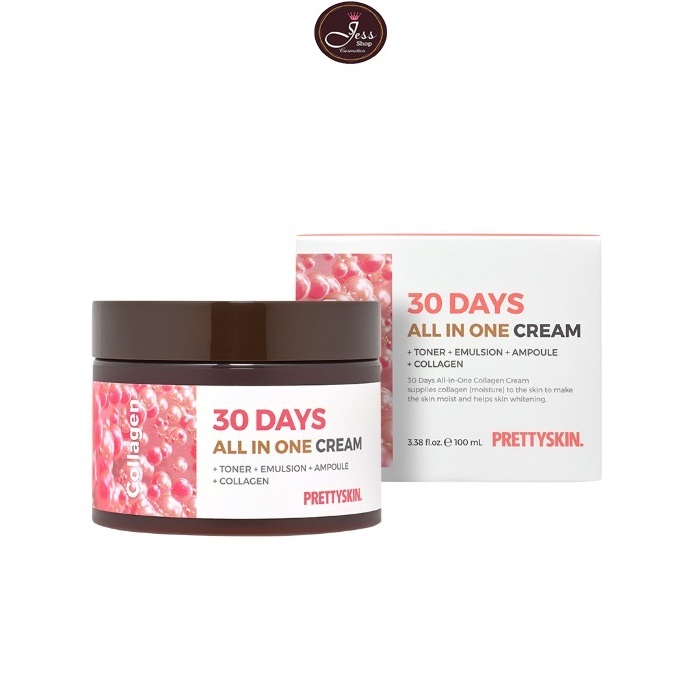 Kem Dưỡng Da Ngăn Lão Hóa Prettyskin 30 Days All In One Collagen 100ml