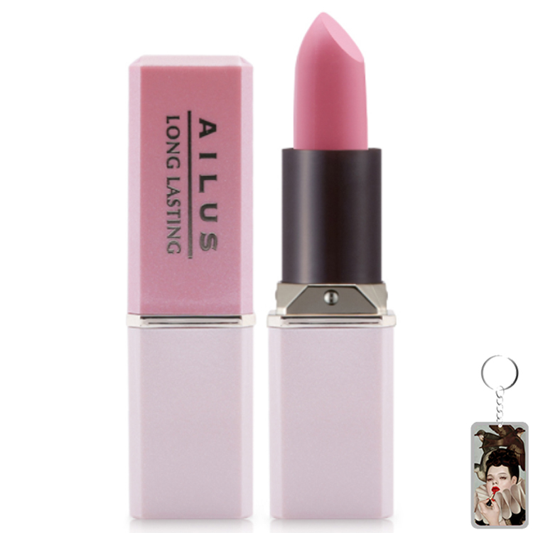 Son lì mềm môi Naris Ailus Smooth Lipstick Long Lasting Nhật Bản 3.7g (#165 Frasted Pink) + Móc khóa