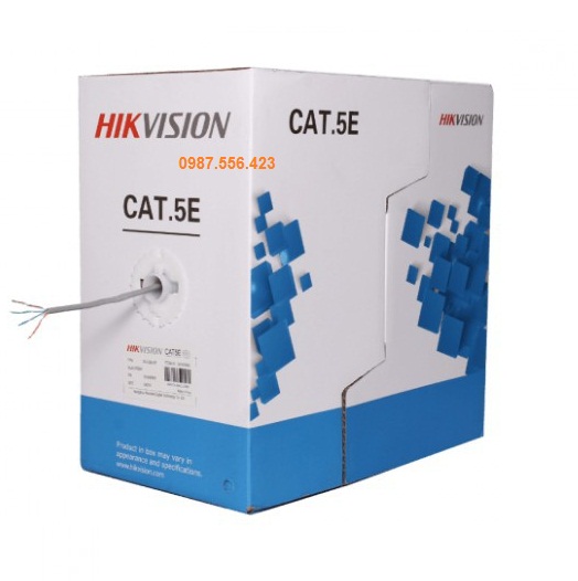 Dây Cáp mạng CAT5E BC HIKVISION DS-1LN5E-E/E (cáp mạng Cat 5E UTP) đồng 99.97% cuộn 305m - Hàng chính hãng