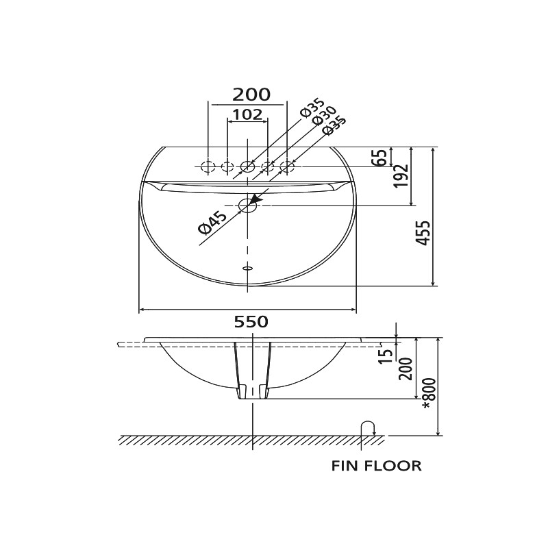 Chậu rửa lavabo Concept Sphere American Standard 0452-WT dương vành