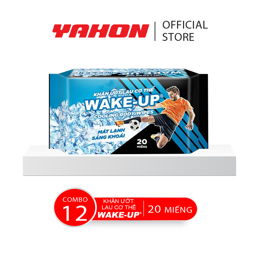 Combo 12 Khăn Ướt Lau Cơ Thể Wake-up, 20 Miếng