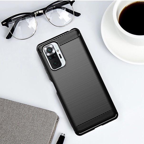 Ốp lưng dẻo dành cho điện thoại Xiaomi Redmi Note 10 / Note 10 pro vân sợi cacbon chống sốc Rugger Amor