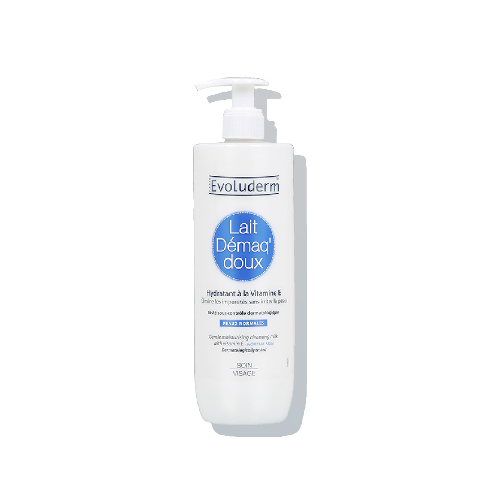Sữa tẩy trang rửa mặt Evoluderm bổ sung Vitamin E giúp dưỡng ẩm và làm tươi trẻ làn da 500ml
